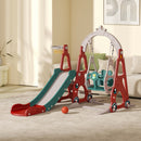 Multi-Colour Plastic Indoor/Outdoor Slide and Swing with Basket
