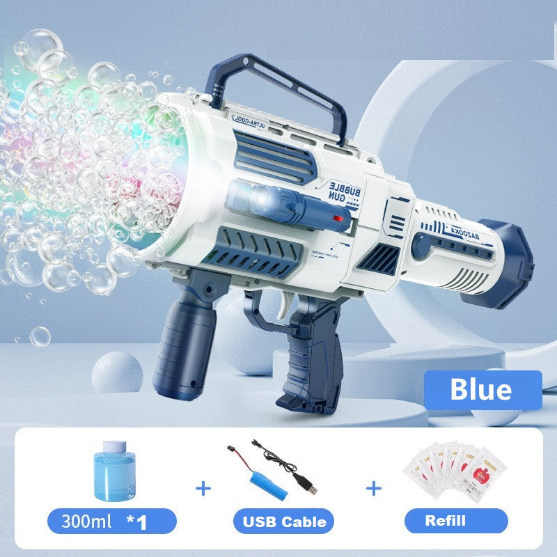 Large Rechargeable Rocket Bubble Gun + Flashlight (43cm)