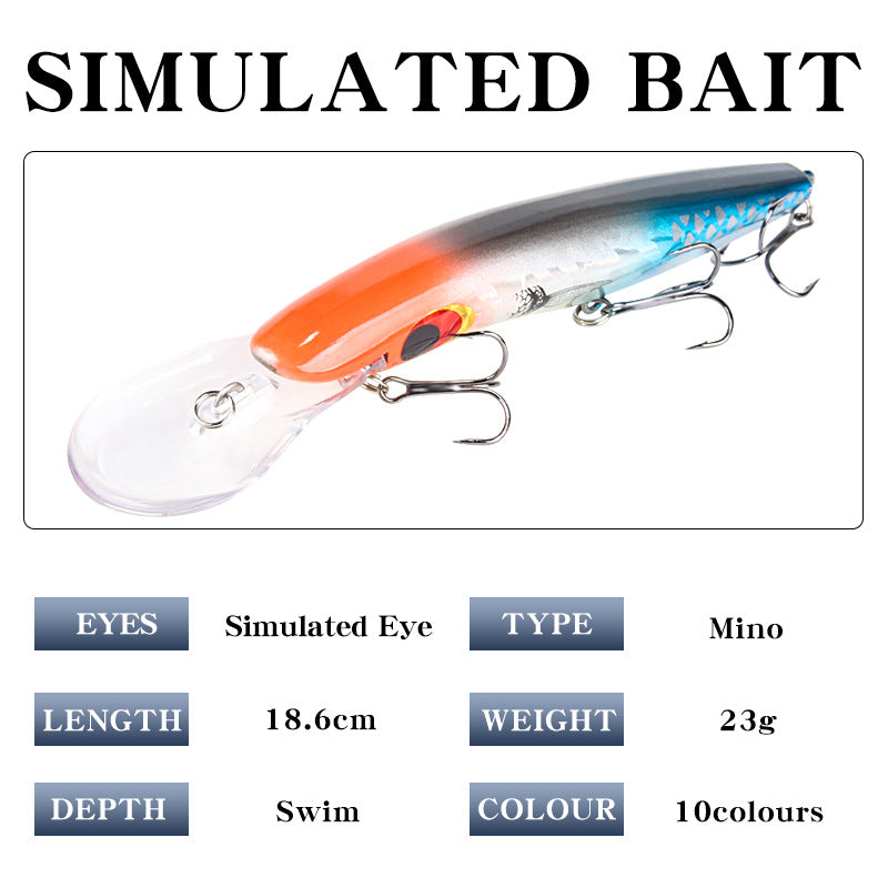 10 Pack Fishing Lures Hard Baits, 3D Eyes Minnow Fishing Lures 16.2cm 23g