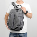 Travel Backpack Computer Bag USB Charging Water Resistant - Grey