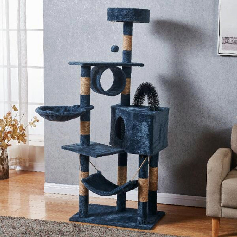 Cat Tree Scratching Post with Mouse 150CM - Navy Grey