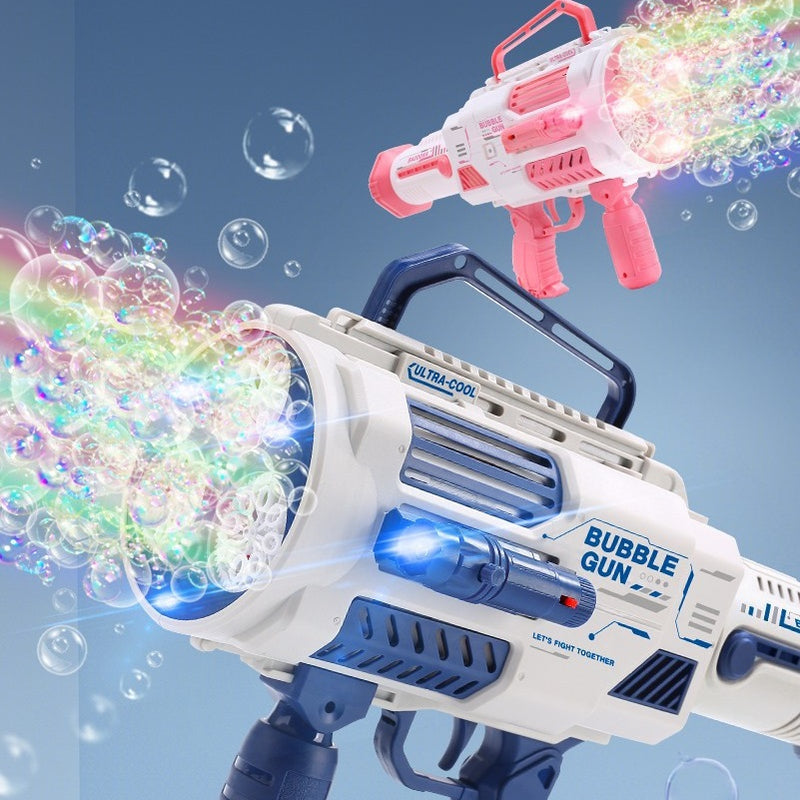 Large Rechargeable Rocket Bubble Gun + Flashlight (43cm)