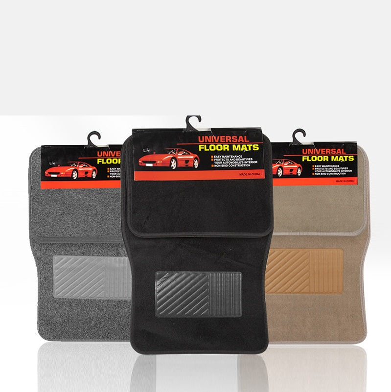 PVC Flocking Car Mats 4Pc Set 2 x Front, 2 x Back