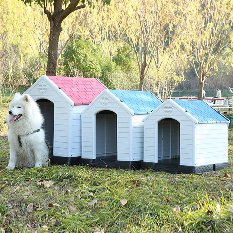 Pet Dog House Plastic Dog Kennel for Indoor Outdoor Animal Shelter Weatherproof