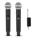 2x Wireless Microphones with Receiver and Rechargeable Batteries, 100 ft Range Karaoke