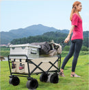 Foldable Outdoor Trolley Picnic Camping Cart 360° Rotating Wheels