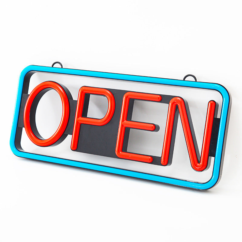 OPEN Sign Size L Neon LED Flashing & Remote Control 55CM