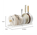 Adjustable Pot Lid Organizer Dividers Rack 7 Grid-White