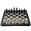 Magnetic folding chess set with 36cm board, ideal for travel and tournaments, featuring black and white chess pieces.