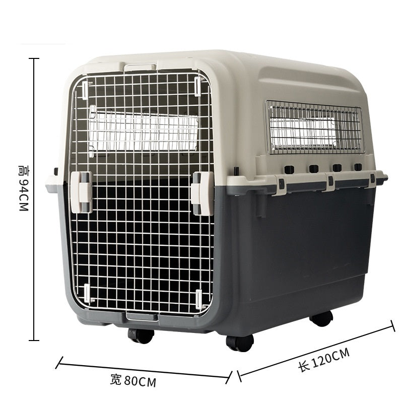 120cm - XX-Large SIZE Wheeled Plastic Airline Travel Cage/Carrier/Crate