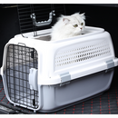 Dealonlinenz 58cm dog and cat airline travel cage with metal door and ventilation, suitable for pet transportation.