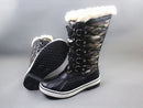 Winter Fluffy Collar Fleece Lining Lace-Up Warm Women Snow Explorer Boots 40