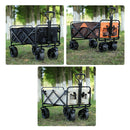 Foldable Outdoor Trolley Picnic Camping Cart 360° Rotating Wheels