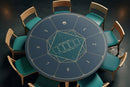 Poker Table Mat 8 Players Texas Hold'em Poker Mat 120cm Round Anti-Slip Rubber