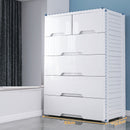 6 Drawer Rolling Plastic Storage Organizer Cabinet - white
