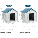 Weatherproof Pet Dog House Plastic Dog Kennel for Indoor Outdoor Animal Shelter