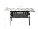 Portable Folding Table Tea Picnic Camping Barbecue Square Table 120X55X68