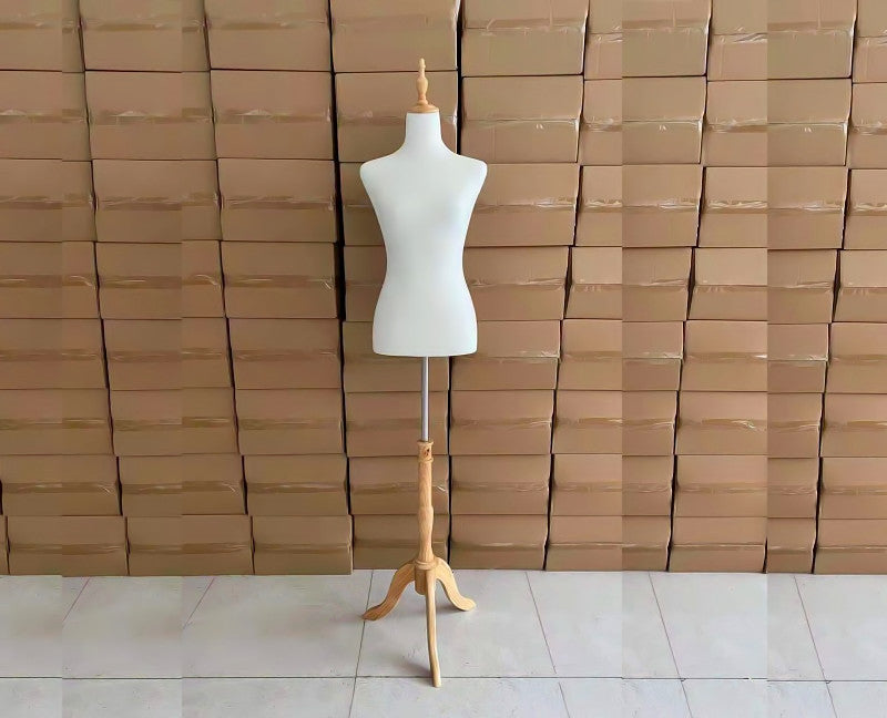 HALF BODY MANNEQUIN WOODEN STAND VELVET SURFACE