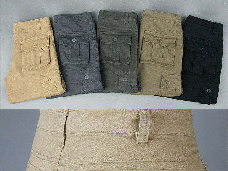 Cargo Short 1/2 Pants Outdoor Solid Color Work Short Multi-pocket Hiking Camping