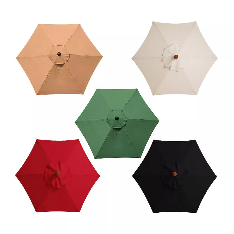 5 Colours 6-Arm/3M Parasol Replacement Cloth Round Garden Umbrella Cover