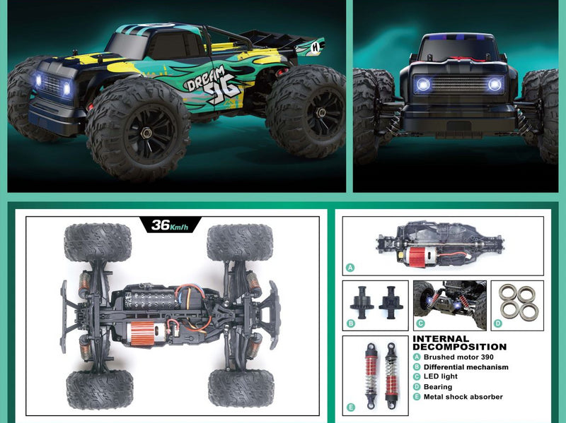 36km/H All Terrains 4WD Electric High Speed RC Truck Off-Road 1:16 Best Toy Gift