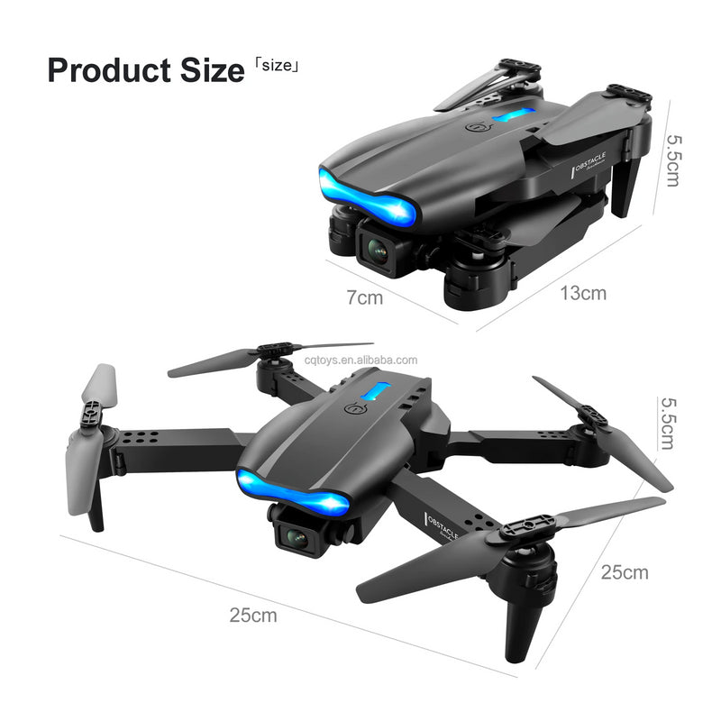 E99 Pro Drone 2 Batteries Dual Camera WiFi FPV Foldable RC Quadcopter Altitude Hold