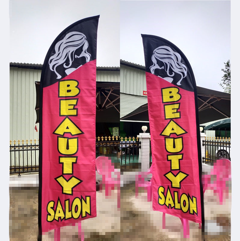 3.4M "HAIR SALON" DOUBLE SIDED FLAG