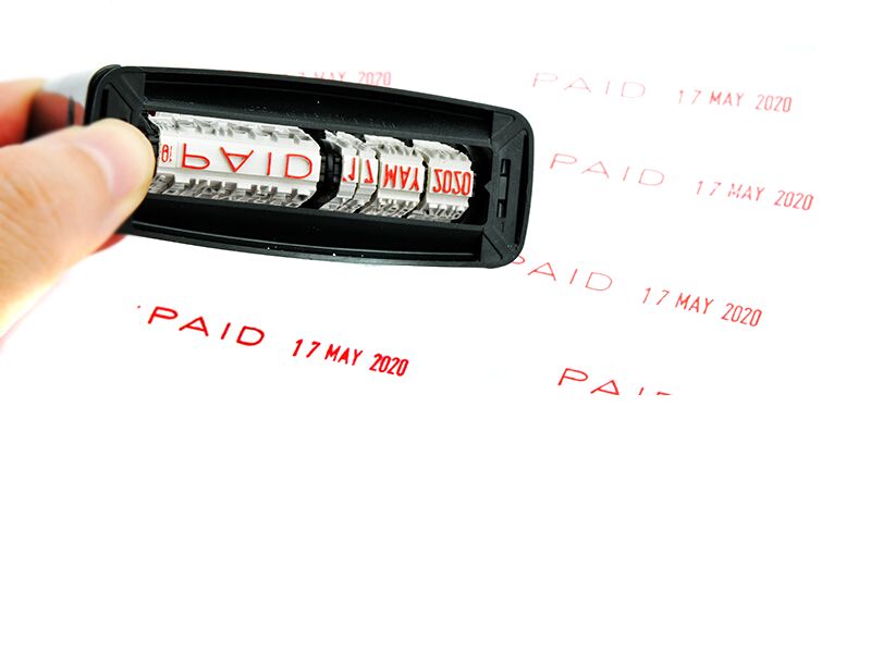 Self-Inking 1-Line TEXT with DATE Stamp - 45X3.8MM