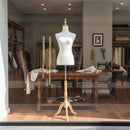 HALF BODY MANNEQUIN WOODEN STAND VELVET SURFACE