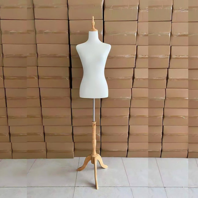 HALF BODY MANNEQUIN WOODEN STAND VELVET SURFACE