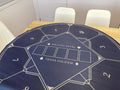 Poker Table Mat 8 Players Texas Hold'em Poker Mat 120cm Round Anti-Slip Rubber