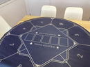 Poker Table Mat 8 Players Texas Hold'em Poker Mat 120cm Round Anti-Slip Rubber