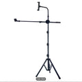 Microphone Stand with Tablet Clip Gear Design Gooseneck Tube Height-Adjustable