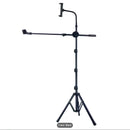 Microphone Stand with Tablet Clip Gear Design Gooseneck Tube Height-Adjustable