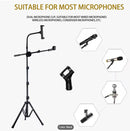 Microphone Stand with Tablet Clip Gear Design Gooseneck Tube Height-Adjustable