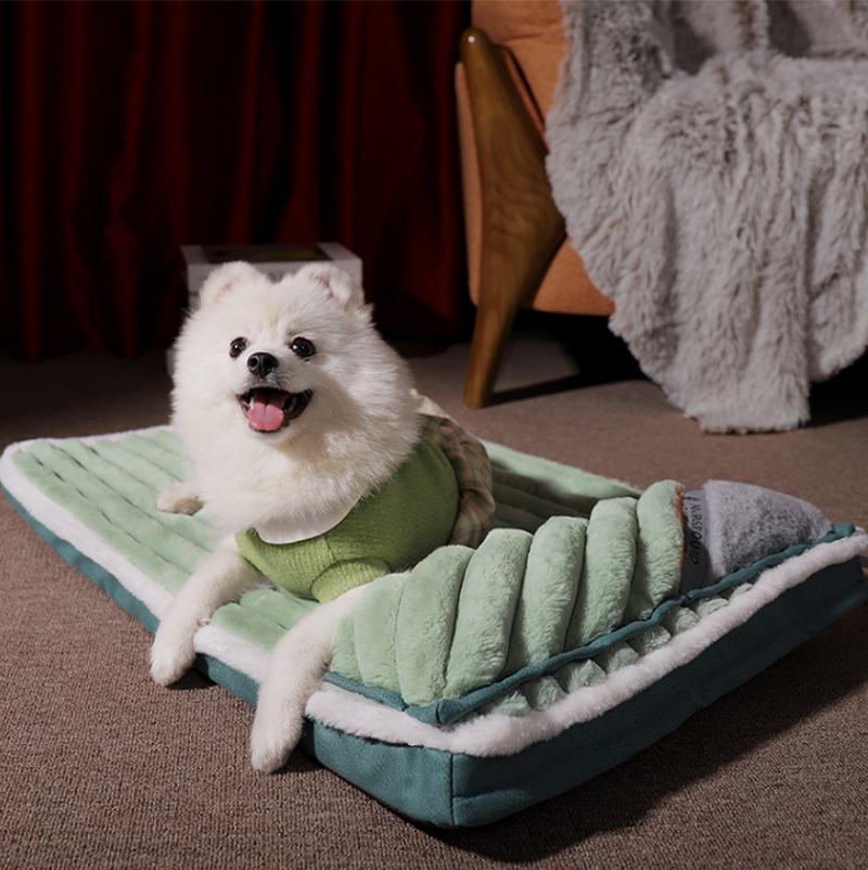 Plush and Velvet Waves Perfect Comfort Sofa-Style Dog Bed - M