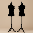 Plus Size Half Body Mannequin Stand Velvet Surface - Black