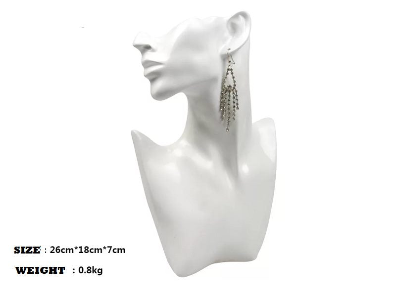 Realistic Mannequin Half Head Eardrop Necklace Resin Mold Stand 4 Colour Available