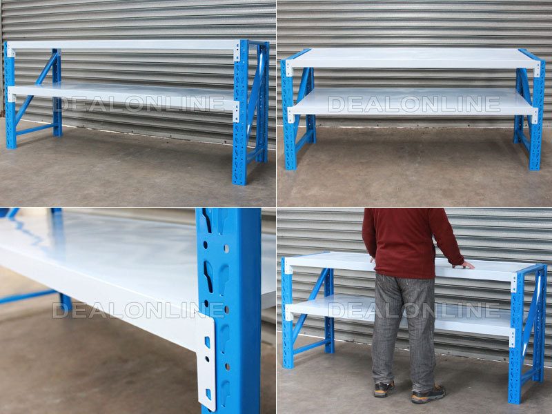 Blue - Heavy Duty Shelves / Workbench - 90X200X60CM