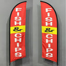 Fish & Chips Double sided print Flag