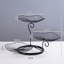 3 tier metal fruit and dessert stand with leaf shape serving platter by Deal Online NZ