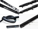 Dealonlinenz framed windscreen wiper blades bracket style for cars, 14-28 inch J hook, single blade in black with metal frame.