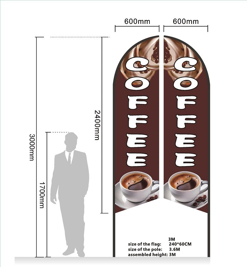 ICECREAM Pre-print Double Sided Feather Banner Flag Business Commersial