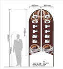 COFFEE BROWN Pre-print Double Sided Feather Banner Flag Business Commersial