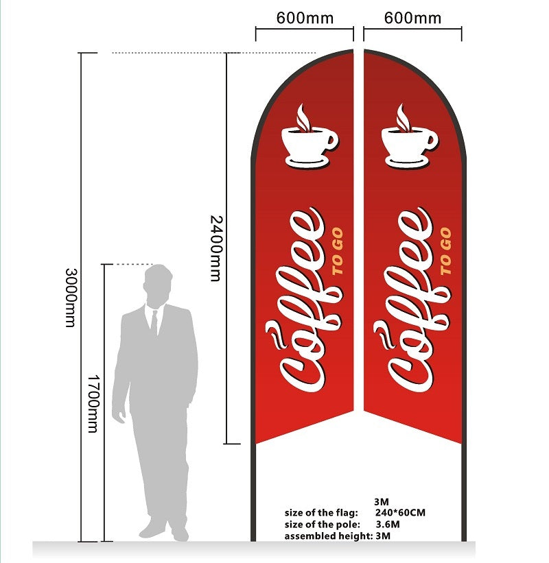 ICECREAM Pre-print Double Sided Feather Banner Flag Business Commersial
