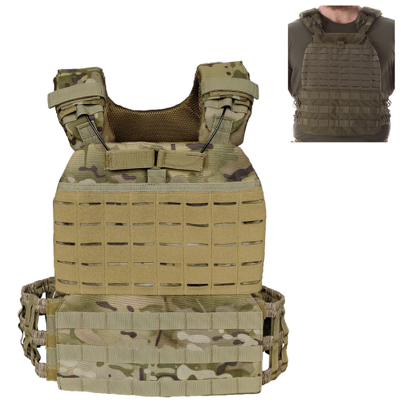 Tactical MOLLE CrossFit Vest Plate Carrier Quick Release Adjustable Weighted