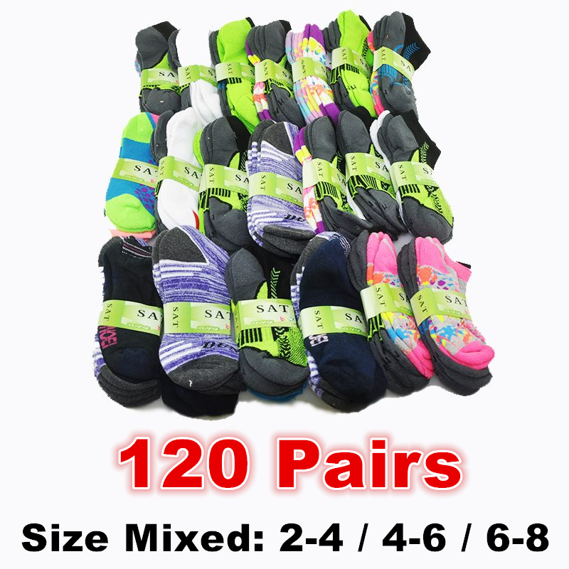 Bulk Sale Kids' Cushion Socks 120 Pairs Mixed Sizes