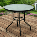 80CM Quality Tempered Glass Round Garden Table