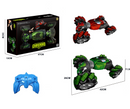 Dealonlinenz RC Stunt Car Transformer 4WD showcasing a sleek black and red remote-controlled stunt car in action.