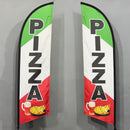 PIZZA - Pre-print Double Sided Feather Banner Flag Business Commersial 3M SET